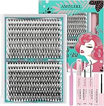 Natura Eyelash Extension Kit False Eyelashes Kit 320 Pieces 30D40D D Curl False Eyelashes Lash Clusters Lash Bond and Seal,Glue Remover Tweezers Lash Applicator Tool (D-mix8-18 mm Kit)