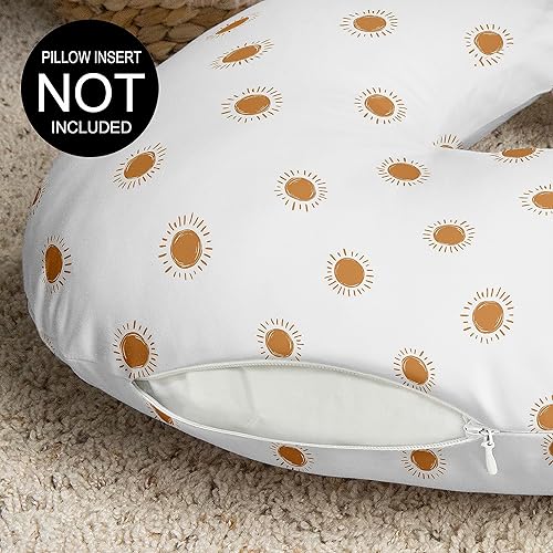 Miniatura 3 de Sweet Jojo Designs Funda de almohada de lactancia neutra de género naranja y blanco, estilo bohemio, para lactancia, bebé, recién nacido, biberón,