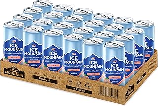 Ice Mountain Sparkling Peach Can, 325 ml, (Pack of 24)