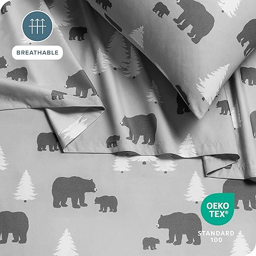 Miniatura 4 de Bare Home Juego de sábanas tamaño Queen, sábanas de Navidad, lujosas sábanas de microfibra ultrasuave de 1800 hilos, doble cepillado, bolsillos