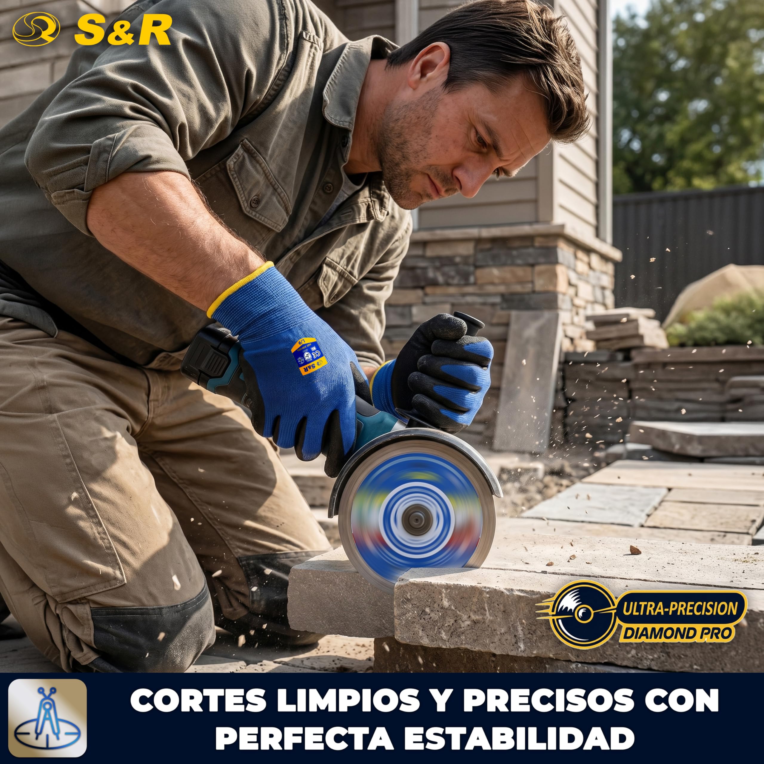 S&R Disco Corte Porcelanico 115 Disco Diamante 115mm Azuleos Cerámica Baldosas Granito y Mármol. Disco Porcelanico 115 Radial diamantado para Amoladora 115 y 125 Bosch Ruby Makita Dewalt