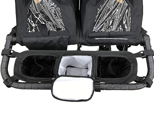 Double Stroller Organizer for Bob Duallie and Baby Jogger City Mini GT Black