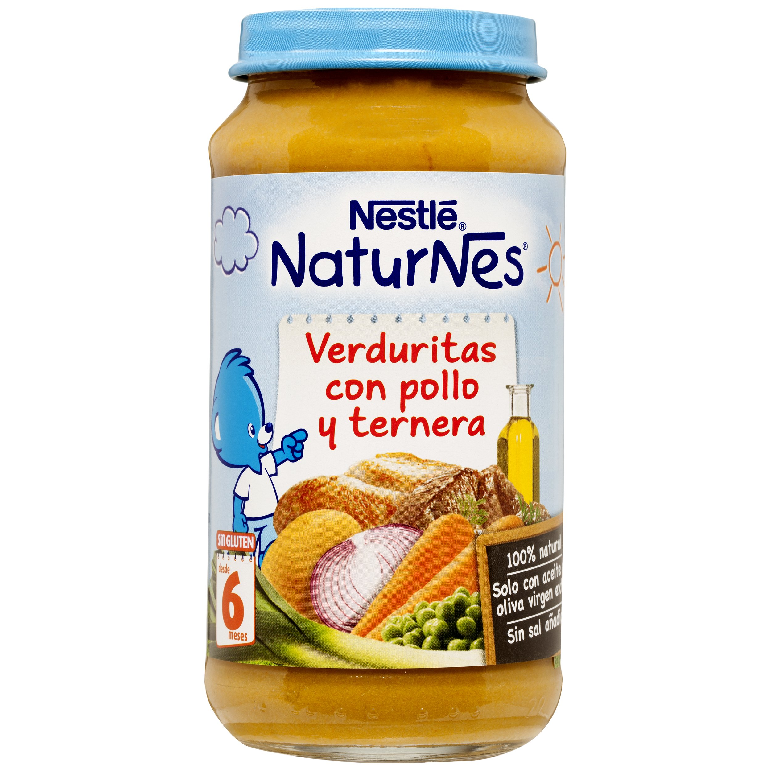 Nestlé Naturnes Alimento Infantil, verduritas con pollo y ternera - 250 gr