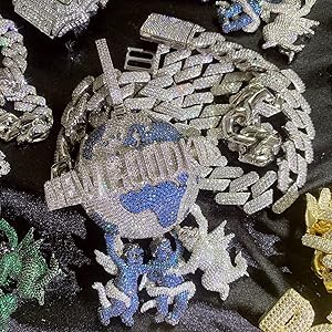 ICEDIAMOND Rapper's Personality Angel vs Earth Big Clasp Pendant