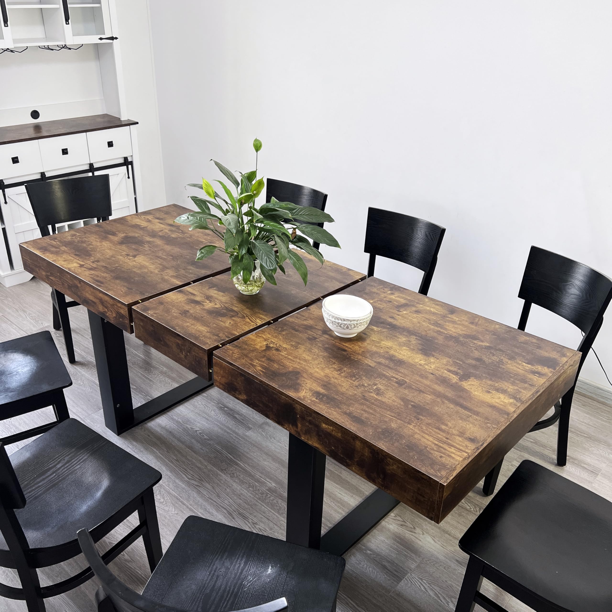 Amazon.com - KUVADAZ 78.74" Extendable Dining Table, Extendable Dining ...