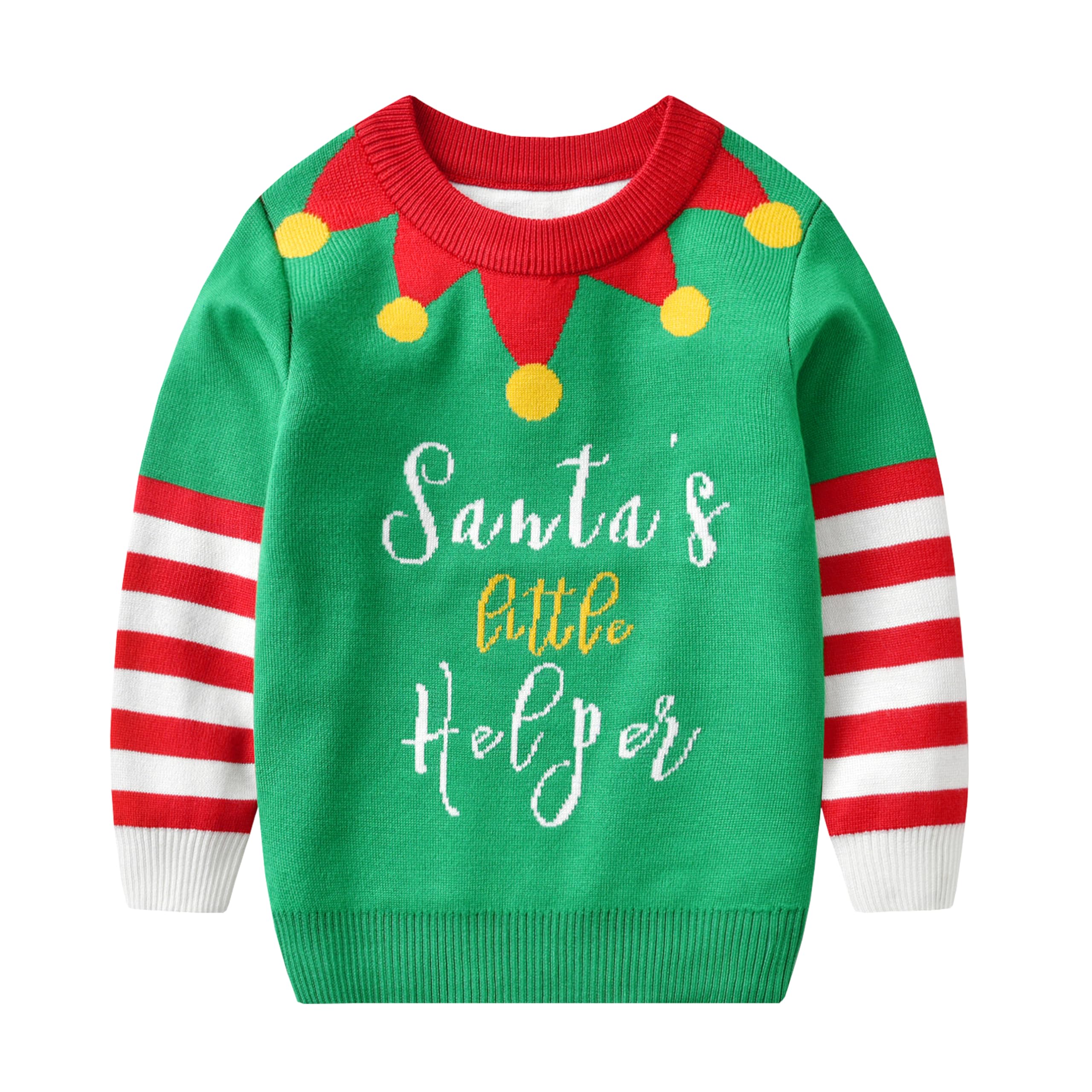 Likpoja Girls Knitwear B Kids Christmas Jumper Boys Knitted Christmas Ugly Sweater Toddler Jumpers For Children's Winter Warm Clothes(Knitwear Elf B,4-5Y