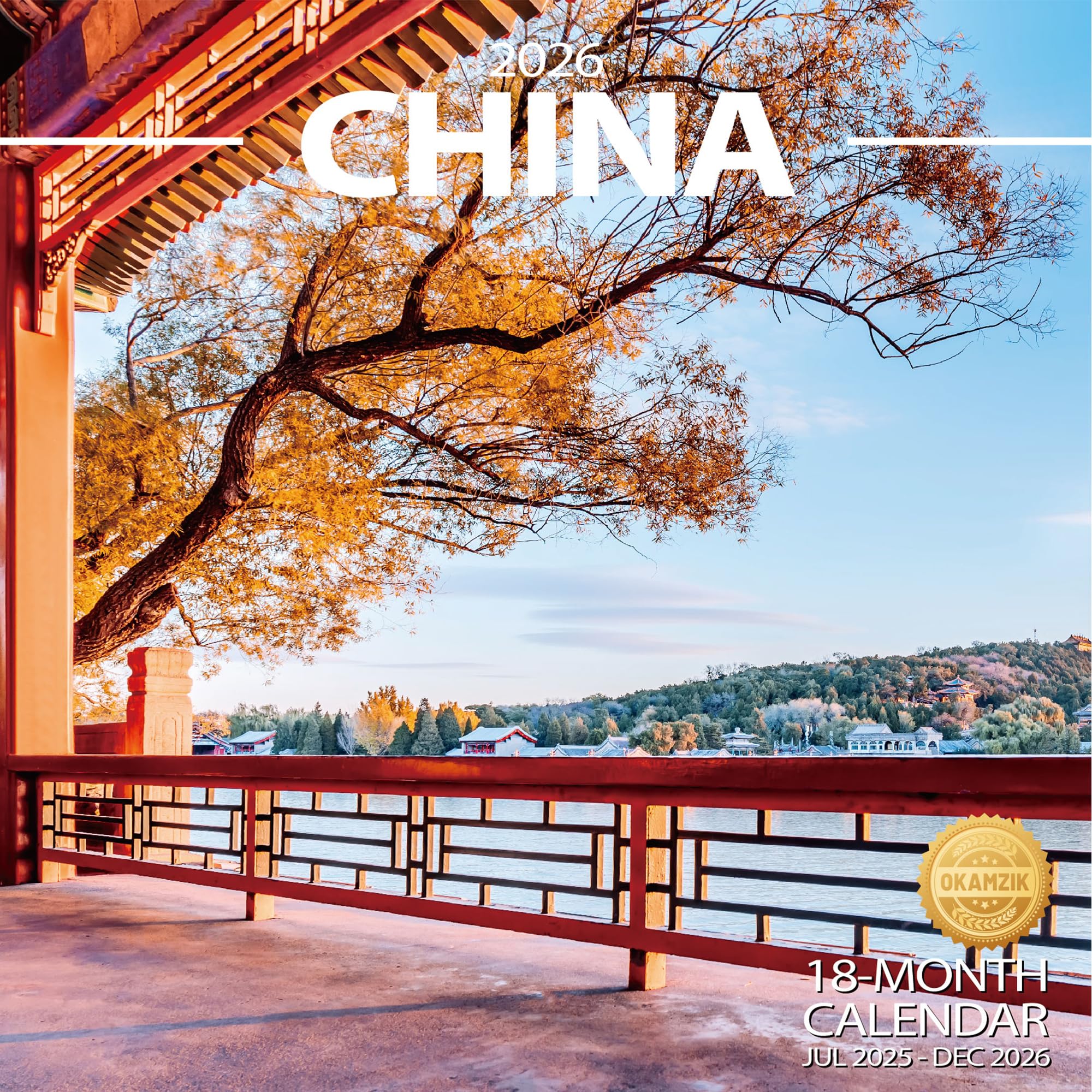 Wall Calendar 2025-2026 Planner Calendar - CHINA Hangable Monthly Wall Calendar with Large Blocks for Organizing & Planning, Academic Schedule, Home, Office & family, Thick & Sturdy Paper (12"x24