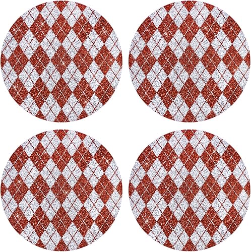 Mantel individual con diamantes de imitación triturados redondos con purpurina para Navidad, vacaciones, Año Nuevo, centro de mesa, cocina, mesa,