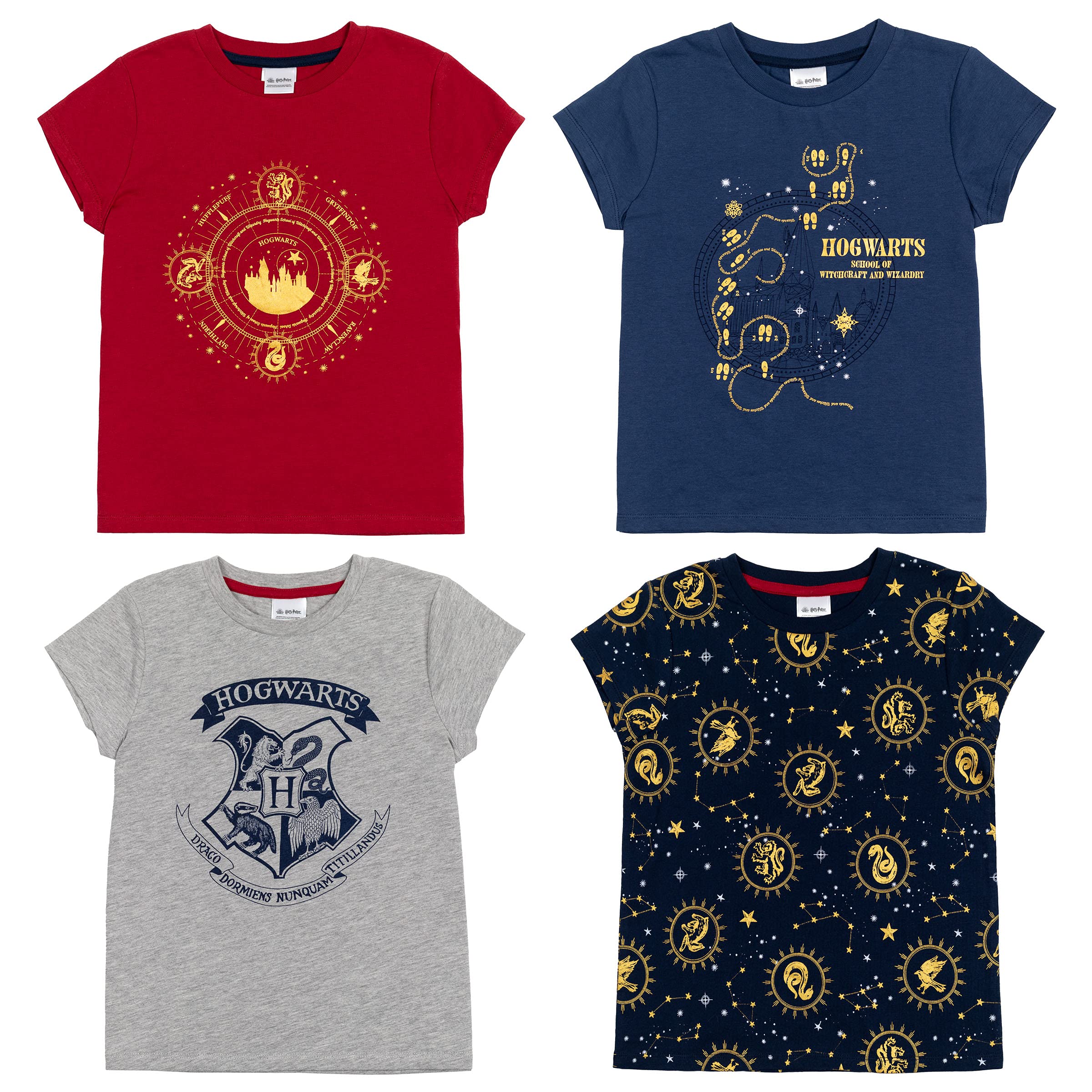 Harry Potter Girls 4 Pack T-Shirts Little Kid to Big Kid