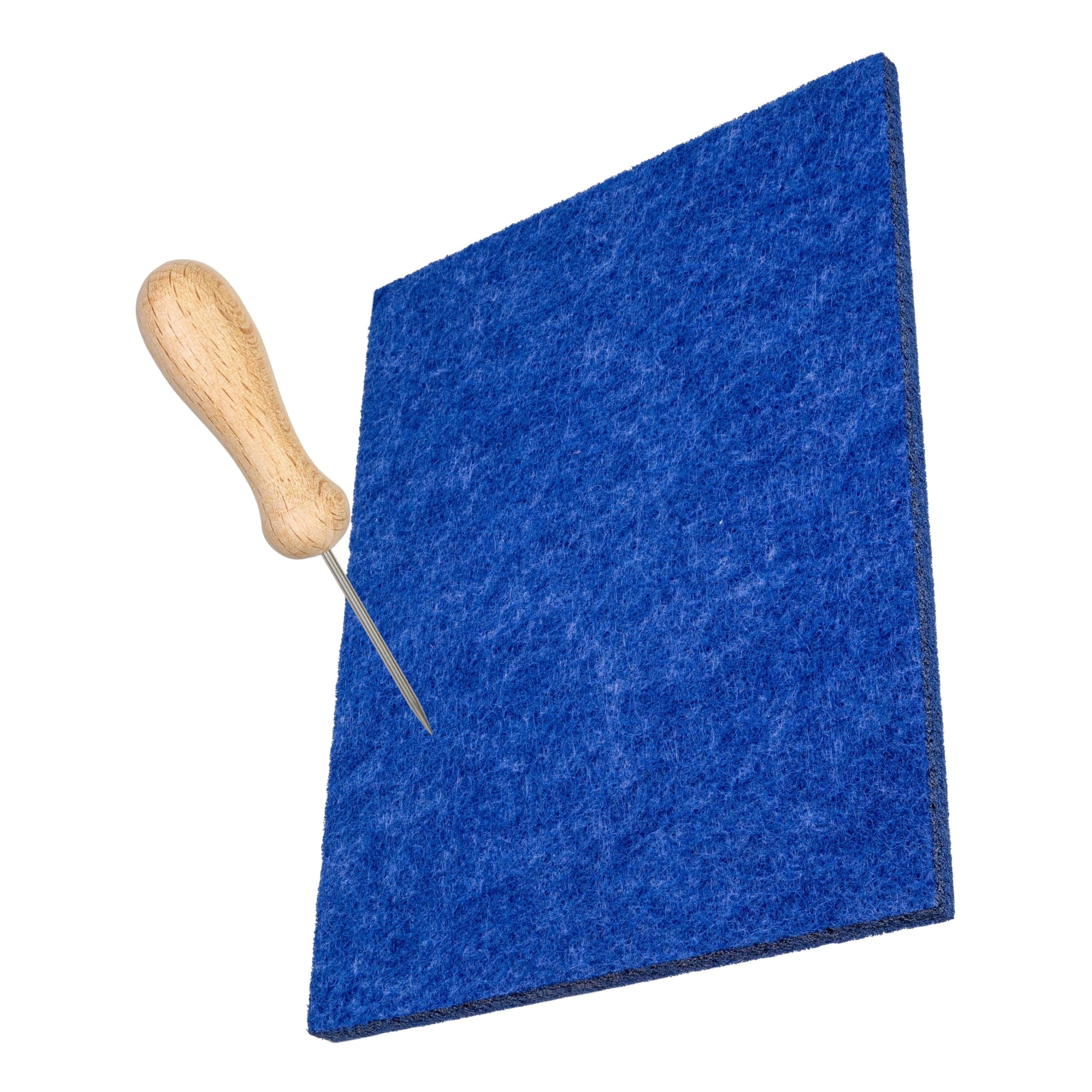 Your Day Mate Prickle Set for handicrafts, with Prickle Needle and Prickle Felt, Blue, 7.87 x 5.91 x 0.35 mat, Made of Sturdy Felt Fabric, Prickle kit for Children and Adults, Without templates