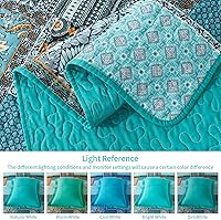 Vista 93 de VAPUTAR Juego de ropa de cama tamaño Queen – 3 piezas, edredón bohemio, colcha reversible ligera para dormitorio de granja (floral)