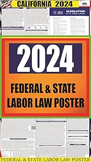 2024 California (CA) State Labor Law Poster - State, Federal and OSHA Compliant Laminated Poster - Ideal for Posting in The Workplace - Easy to Read Print - Perfect for Common Rooms and Cafeterias