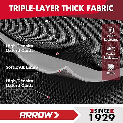 Miniatura 5 de ARROW - Bolsa de herramientas resistente de 14 pulgadas con pies antideslizantes, bolsa organizadora de herramientas con banda reflectante, tela