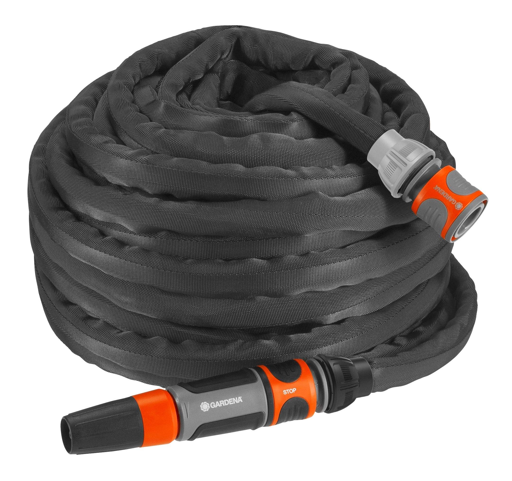 Gardena18434-20 Textile Hose Liano Set Flexible and Robust Garden Hose Made of Textile Fabric, Hose Ideal for Balcony and Terrace, No Bending or Twisting, 20 m