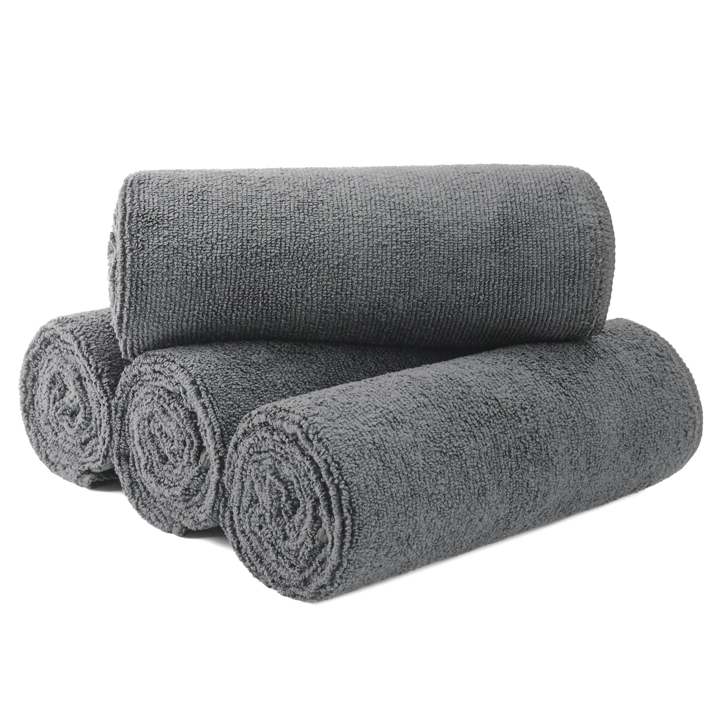 MICROFI Toallas de microfibra para secado de cabello, de secado rápido, sin pelusas (gris, 40,6 x 73,6 cm)