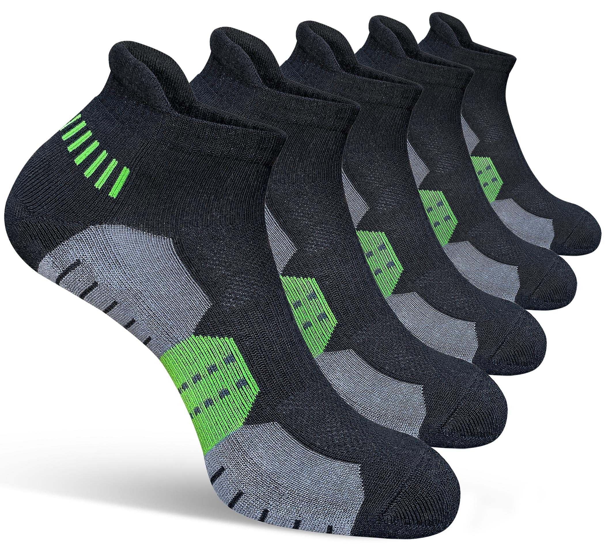 Men's Athletic Cushioned Comfort Running Ankle Socks 5 Pairs