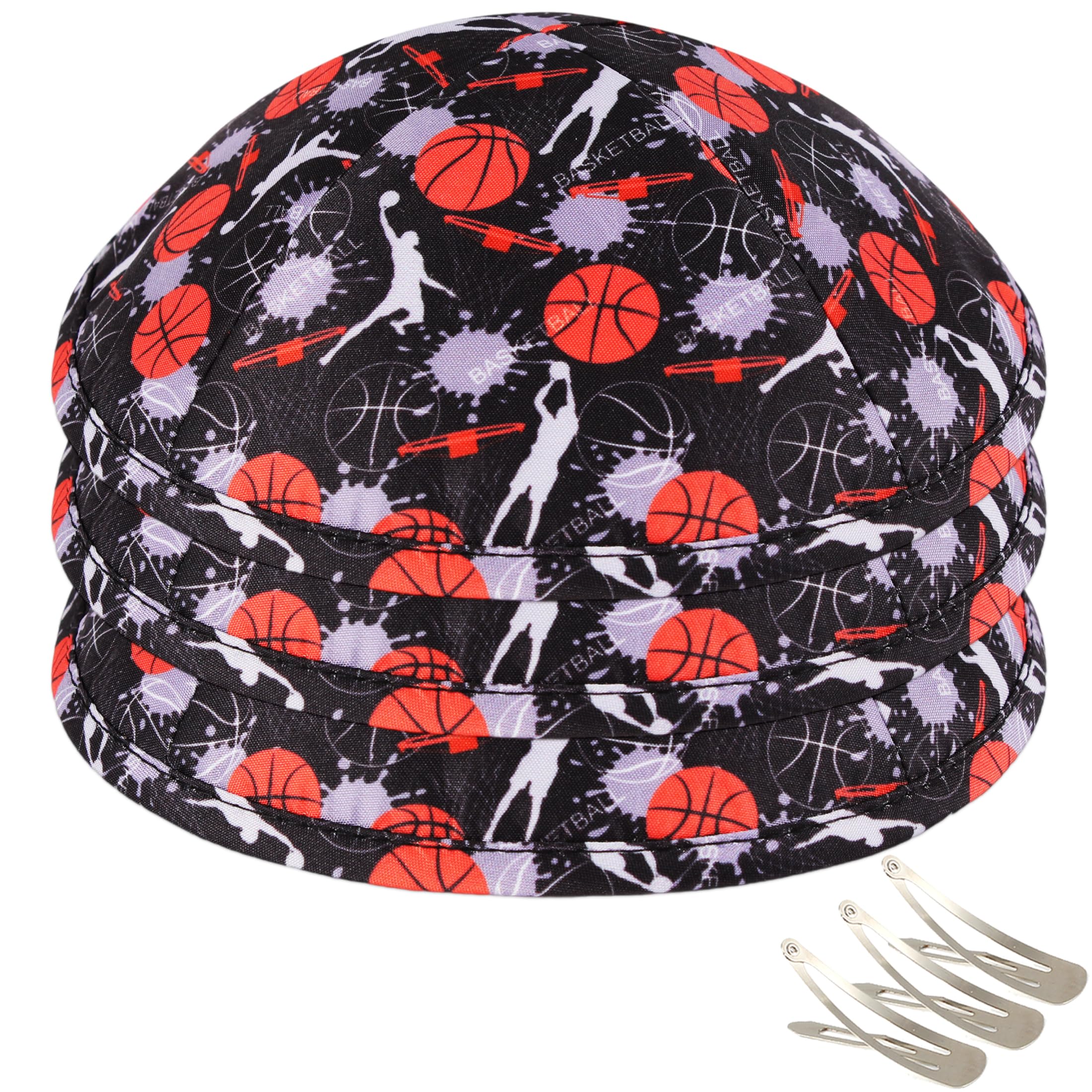 Zion Judaica Sports Kippah Adults & Boys Ballgame Pattern Kippot 6" Skullcap Yamaka for Bar/Bat Mitzvah Chuppah Wedding