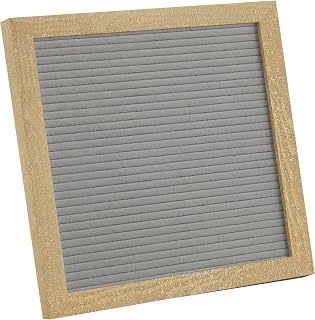 Flash Furniture Gracie Felt Letter Board with Wooden Frame, 389 PP Letters Including Numbers, Symbols and Icons, Canvas Carrying Case, 10x10, Weathered Wood/Gray Felt