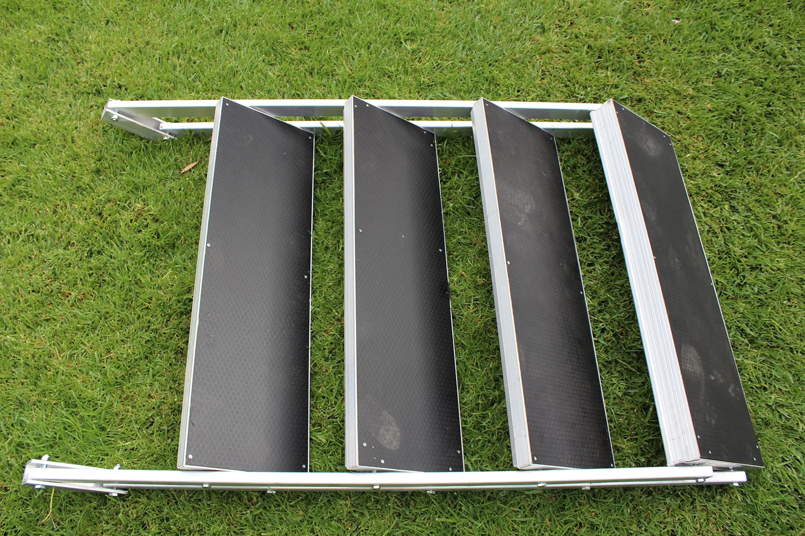 Escalera para Escenario Reforzada Antideslizante para Módulo de Escenario de 200 x 100 cm con Altura Regulable. Tarima para Eventos Profesional con Patas.