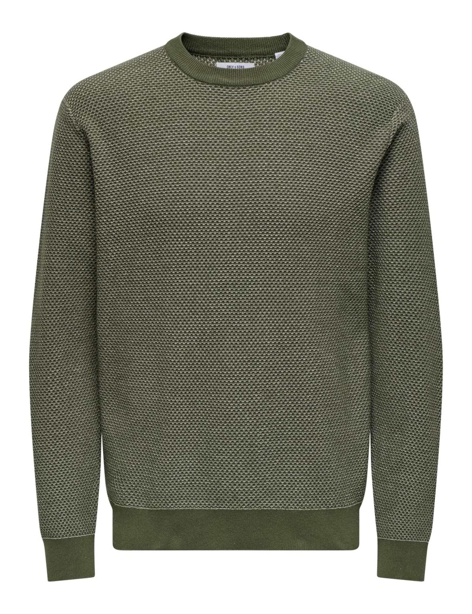 ONLY & SONS Onsmorgan Reg 12 Structure Crew Knit, Olive Night, XXL