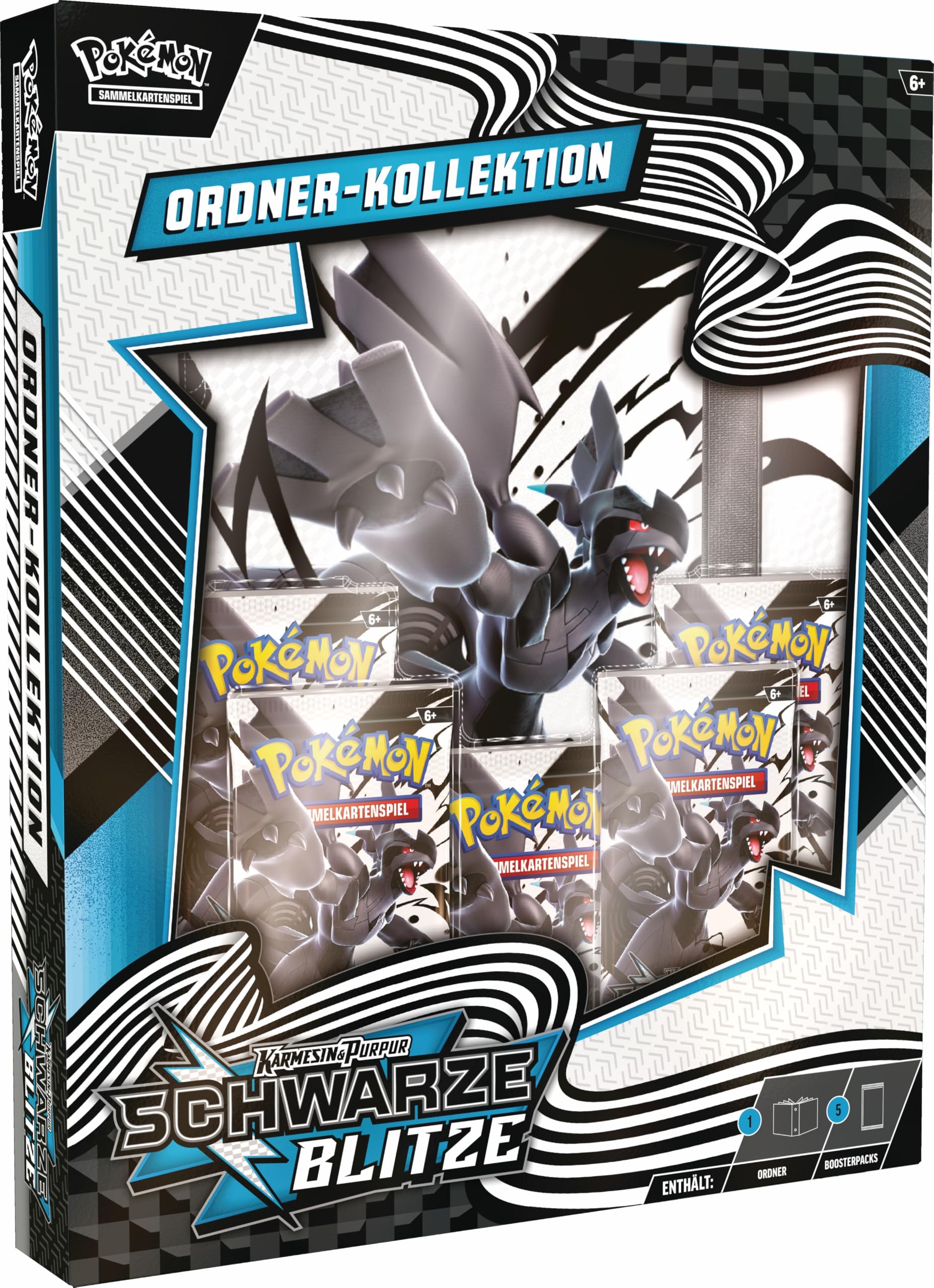 Pokémon-Sammelkartenspiel: Ordner-Kollektion Karmesin & Purpur – Schwarze Blitze (Zekrom-Ordner & 5 Boosterpacks)