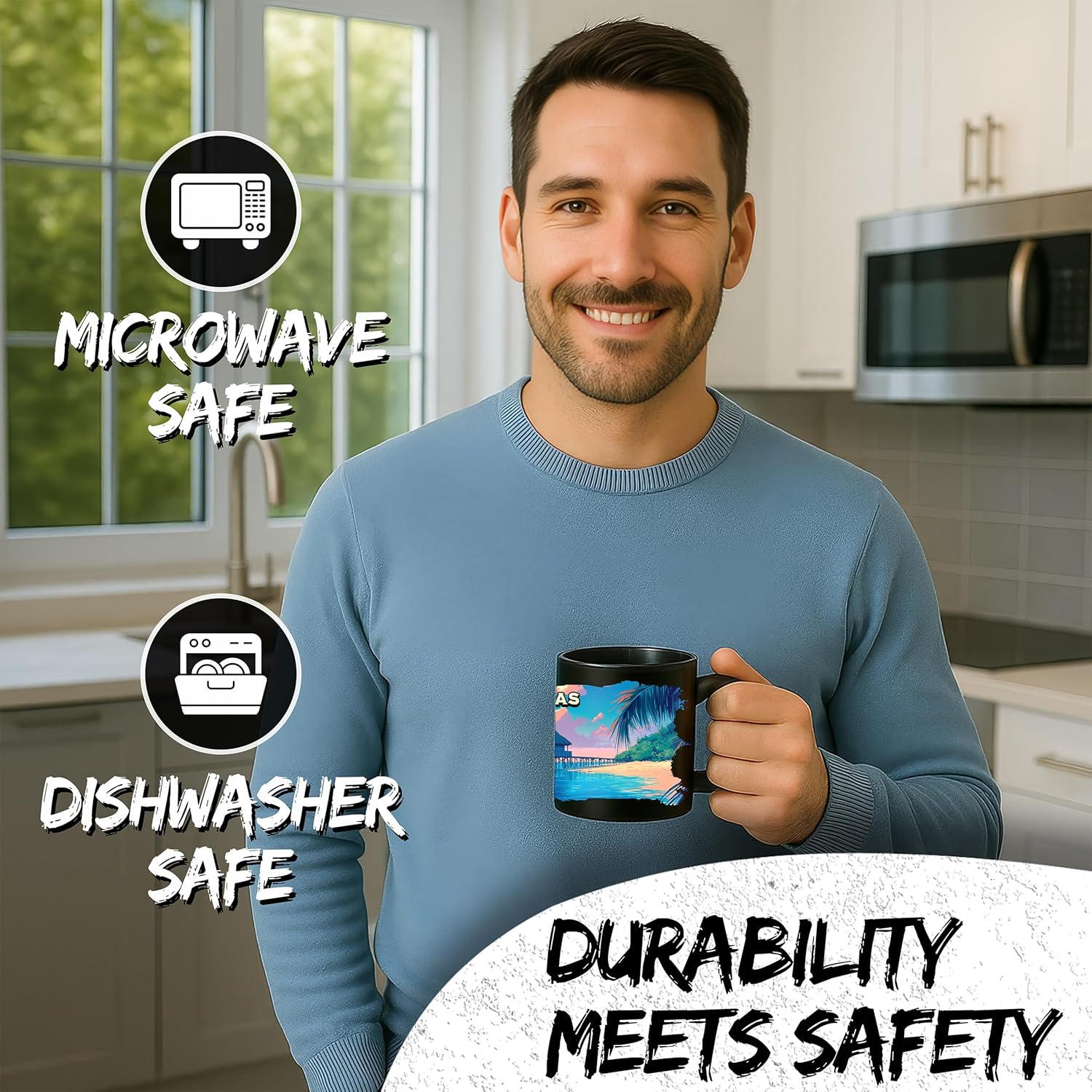 Bahamas Ceramic Coffee Mug 11oz Tropical Island Beaches - Tea Coffee Mug with Comfortable Grip - Unique Fun Gift Cup for Office or Home - Vibrant Long-Lasting Print ID45211 - Image 4