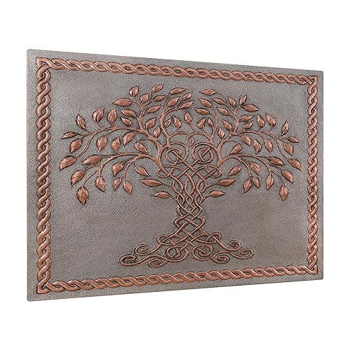 Miniatura 2 de Kitchen Backsplash, Celtic Tree of Life with Celtic Knot Border Copper Kitchen Backsplash, Custom Copper Backsplash Panel, Handmade Copper
