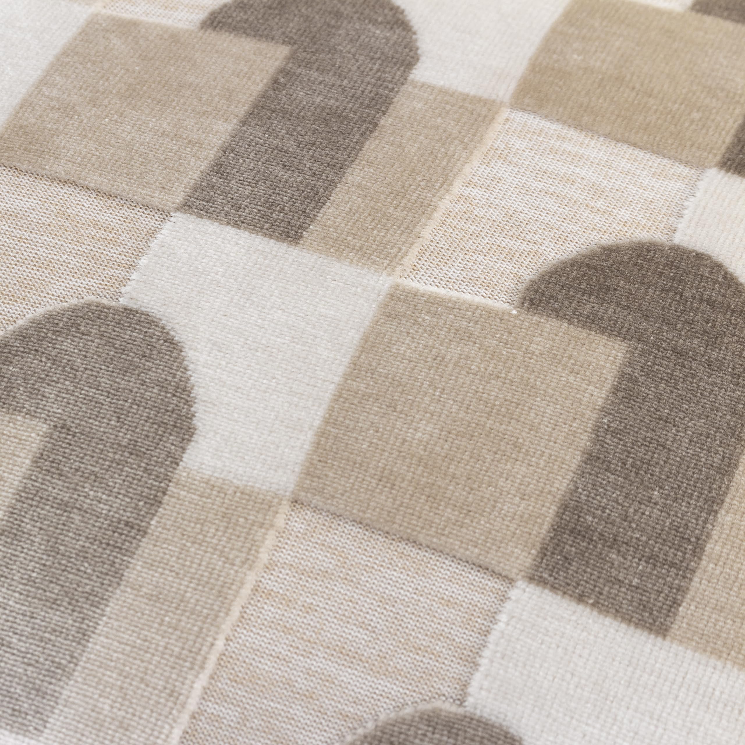 Paoletti Keela Geometric Cut Velvet Cushion Cover, Natural, 50 x 35 cm (Pack of 1) - Image 4