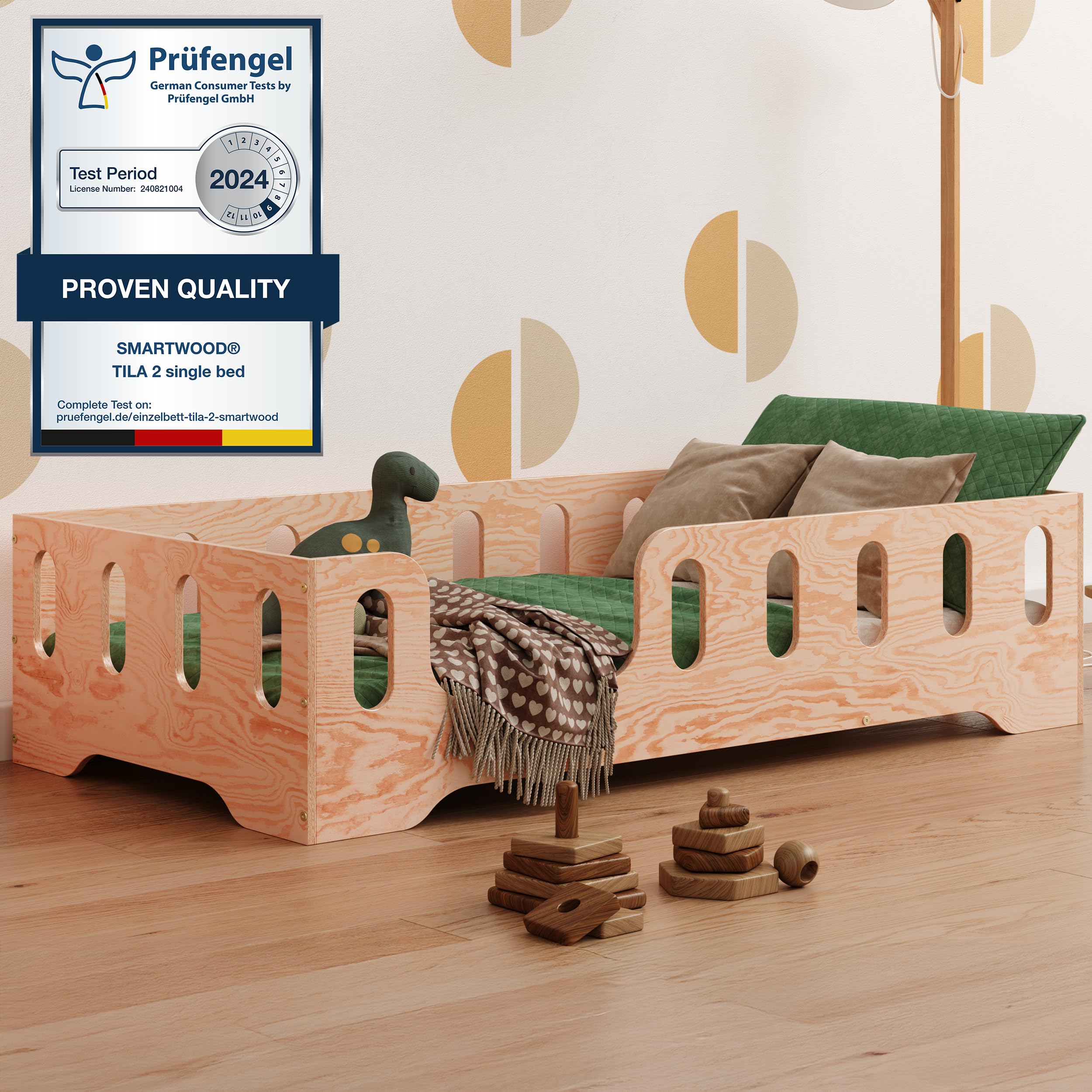 Letto Montessori A Forma Di Casa Con Camino 140x200 Cm - Letto Basso Con Barriere Di Sicurezza Grigio - Foto 2