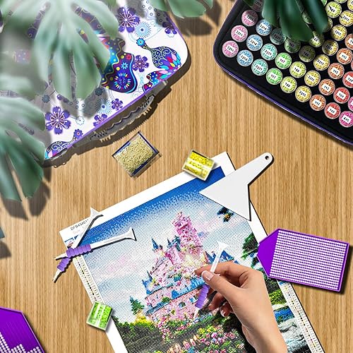 Miniatura 95 de ZORETCO Contenedores de almacenamiento de pintura de diamantes, 60 ranuras, kits de pintura de diamantes, accesorios y herramientas de pintura