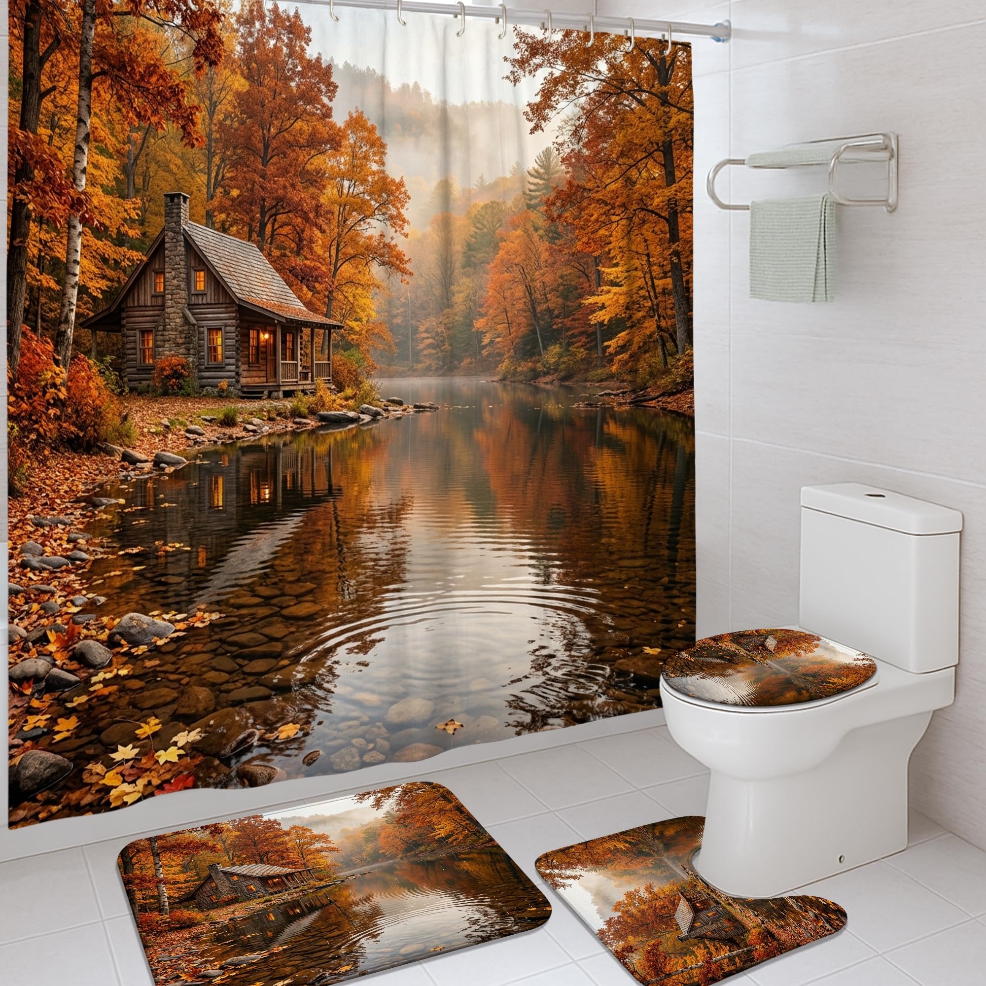 Rideau de douche anti-éclaboussures 183x183 cm fini le sol mouillé grâce au polyester
