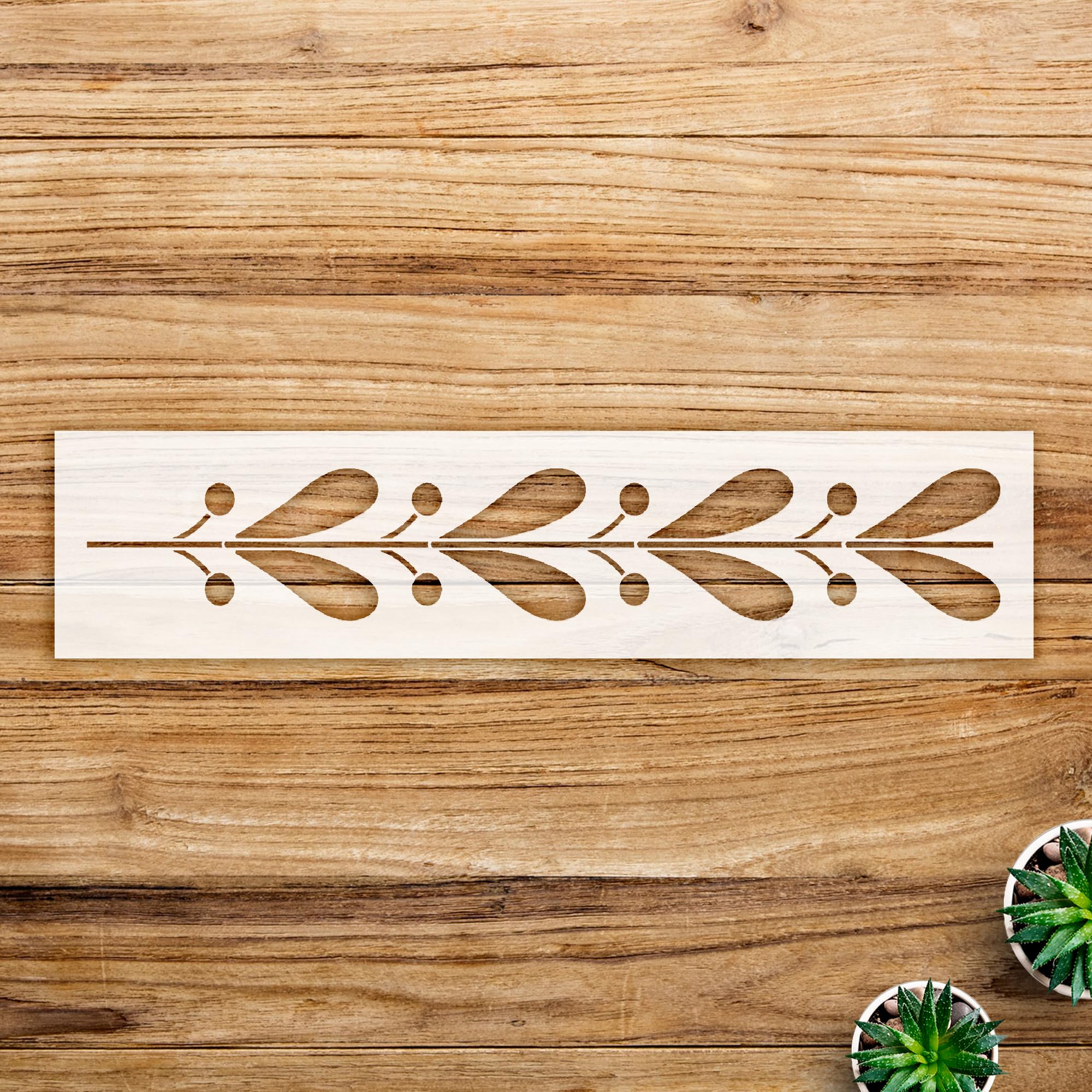 Flower Bloom Heart Border Stencil Pattern for Walls and Crafts, Reusable Mylar Template, Ideal for DIY Home Decor and Greek Floral Art Projects - Size A2 (23.4