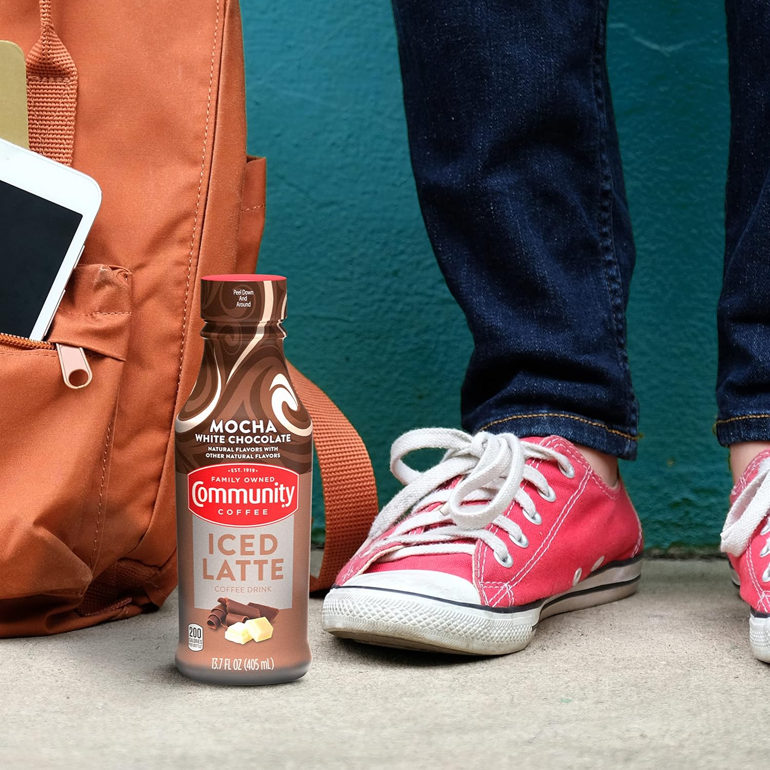 Community Coffee Mocha White Chocolate Iced Latte Ready To Drink 13.7 Ounce Bottle (Pack of 12) : Everything Else