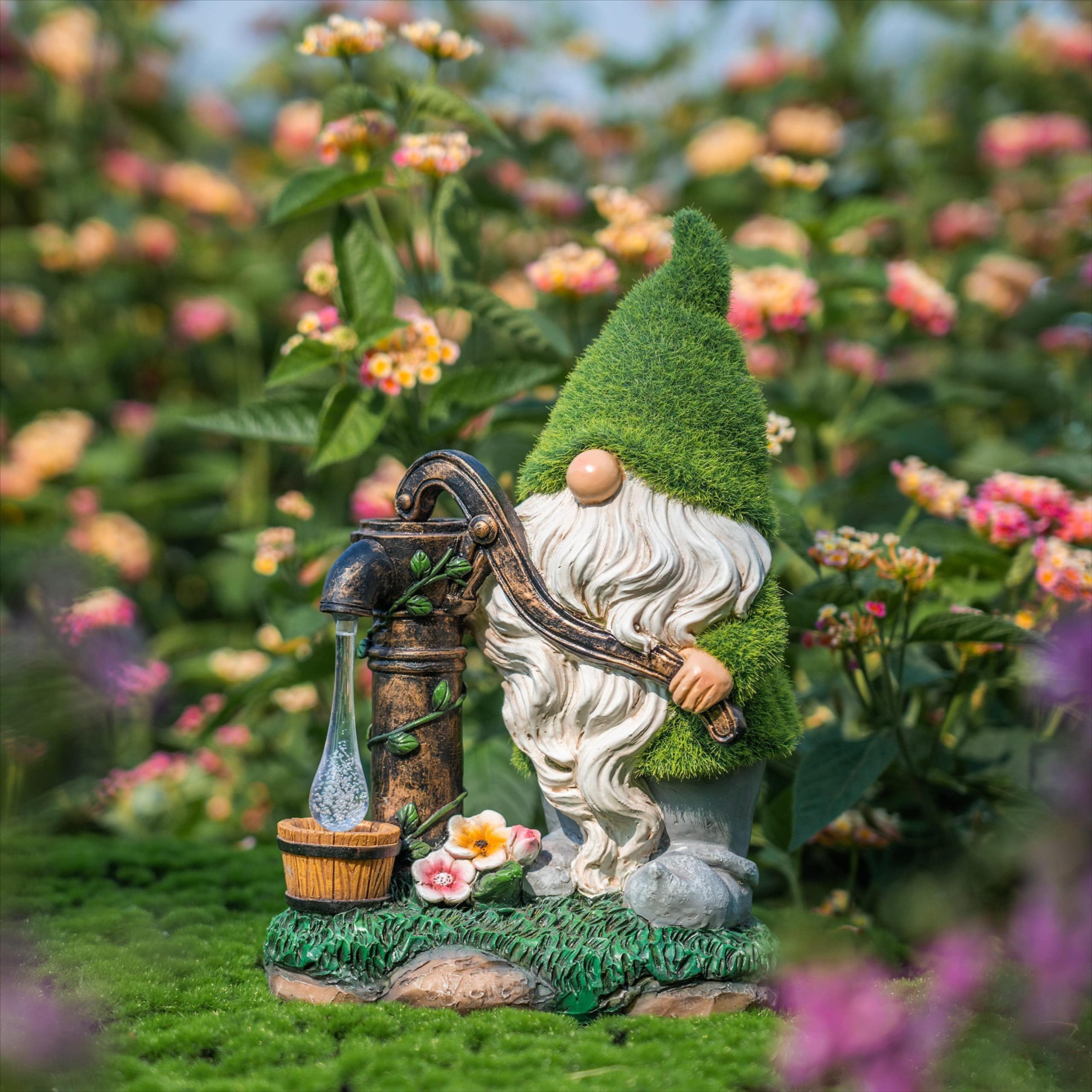 Figura De Gnomo De Jardín Con Portátil Y Mando - Decoración De Resina Para Exteriores