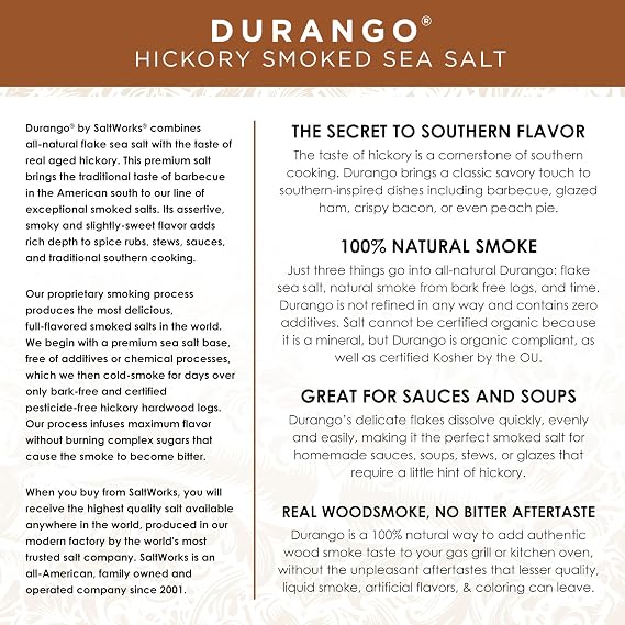 Artisan Salt Company Durango Hickory Smoked Sea Salt, Pour Spout Pouch, 8 Ounce