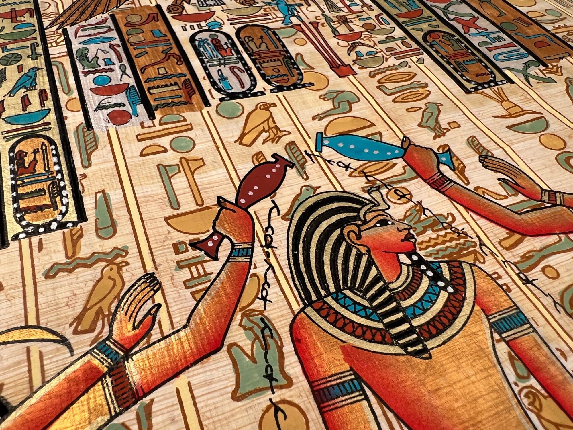 エジプト 現地購入品 パピルス絵画 筒付き ラムセス二世 エジプト 現地購入品 パピルス絵画 筒付き ラムセス二世