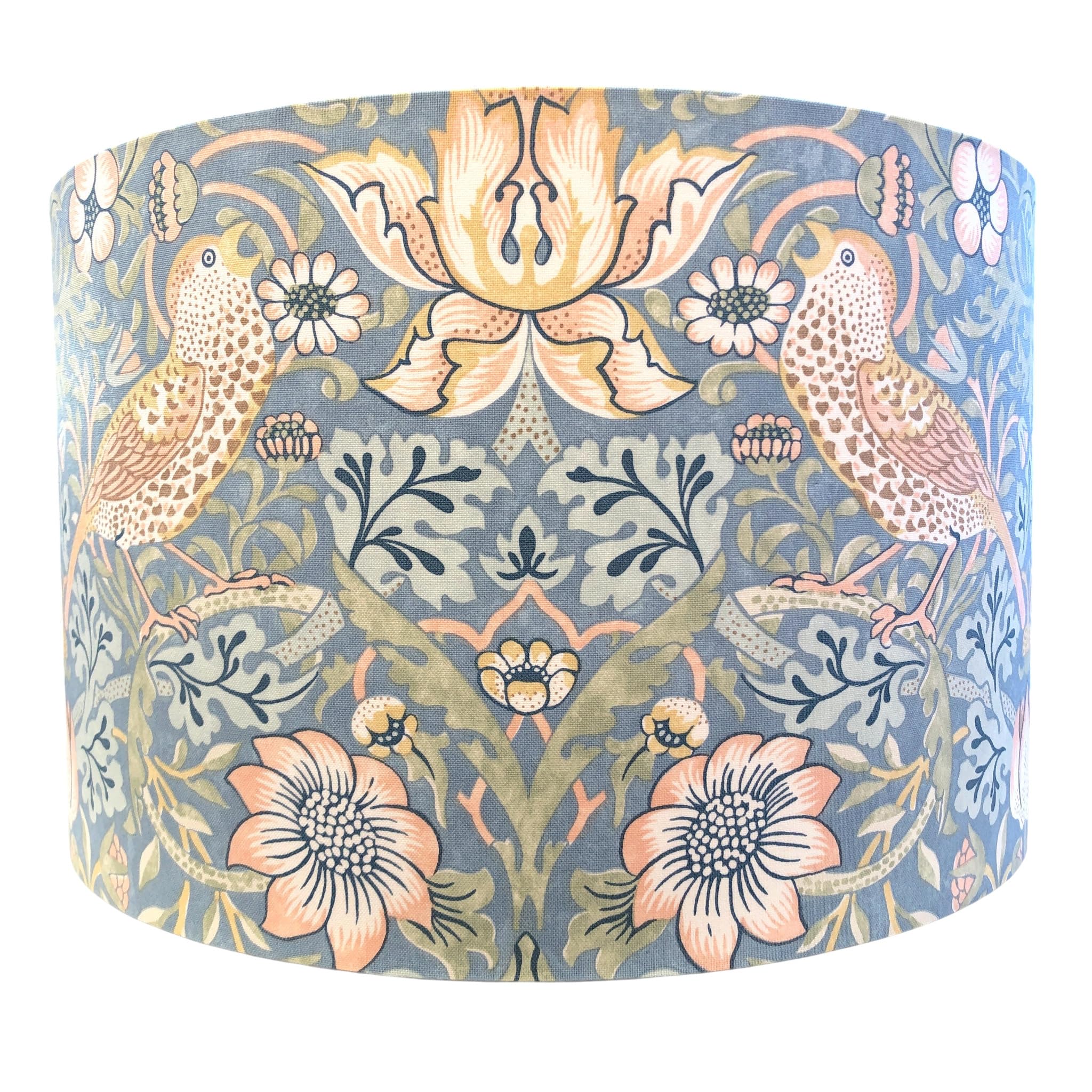 Handmade Lampshade William Morris Strawberry Thief Slate Grey Cool Blue (Ceiling/Pendant, Small (20cm Diameter))