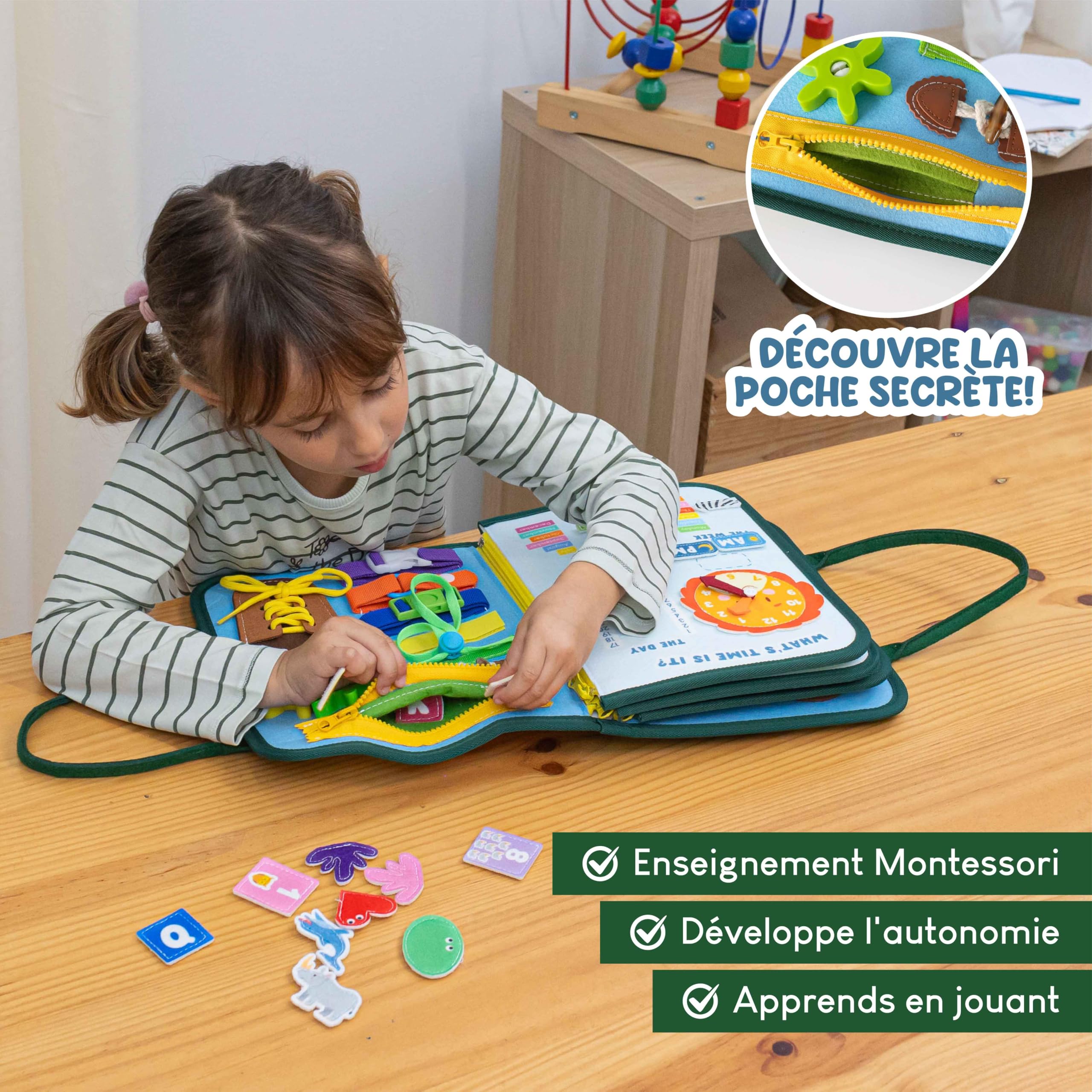 MagiDeal Kit Busy Board Accessoire Prise Pédagogique Motricité Fine - Tableau Occupé Enfant