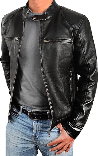Miniatura 2 de STOREJEES Leather Jacket Men - Real Leather Jackets for Men