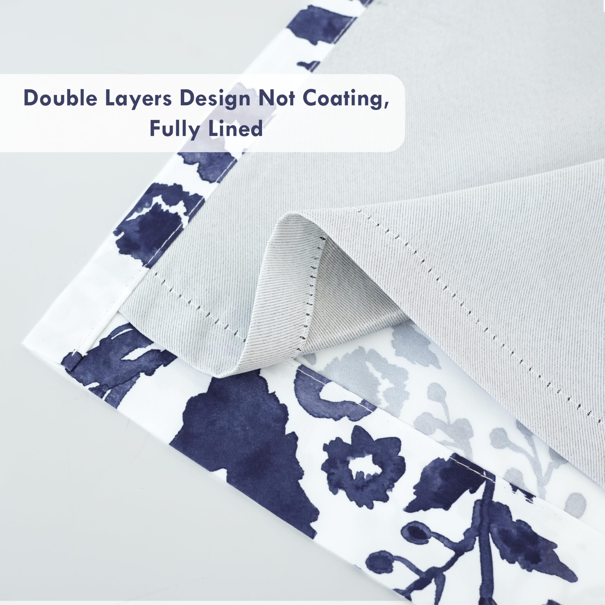 LINFKY Tenda A Mantovana Per Finestre Da Cucina/bagno/soggiorno/camera Da Letto Privacy Decorativa Tasca Con Bastoncino Tenda A Mantovana Corta, 52 X 18 Pollici Di Lunghezza (Navy,Set of 4