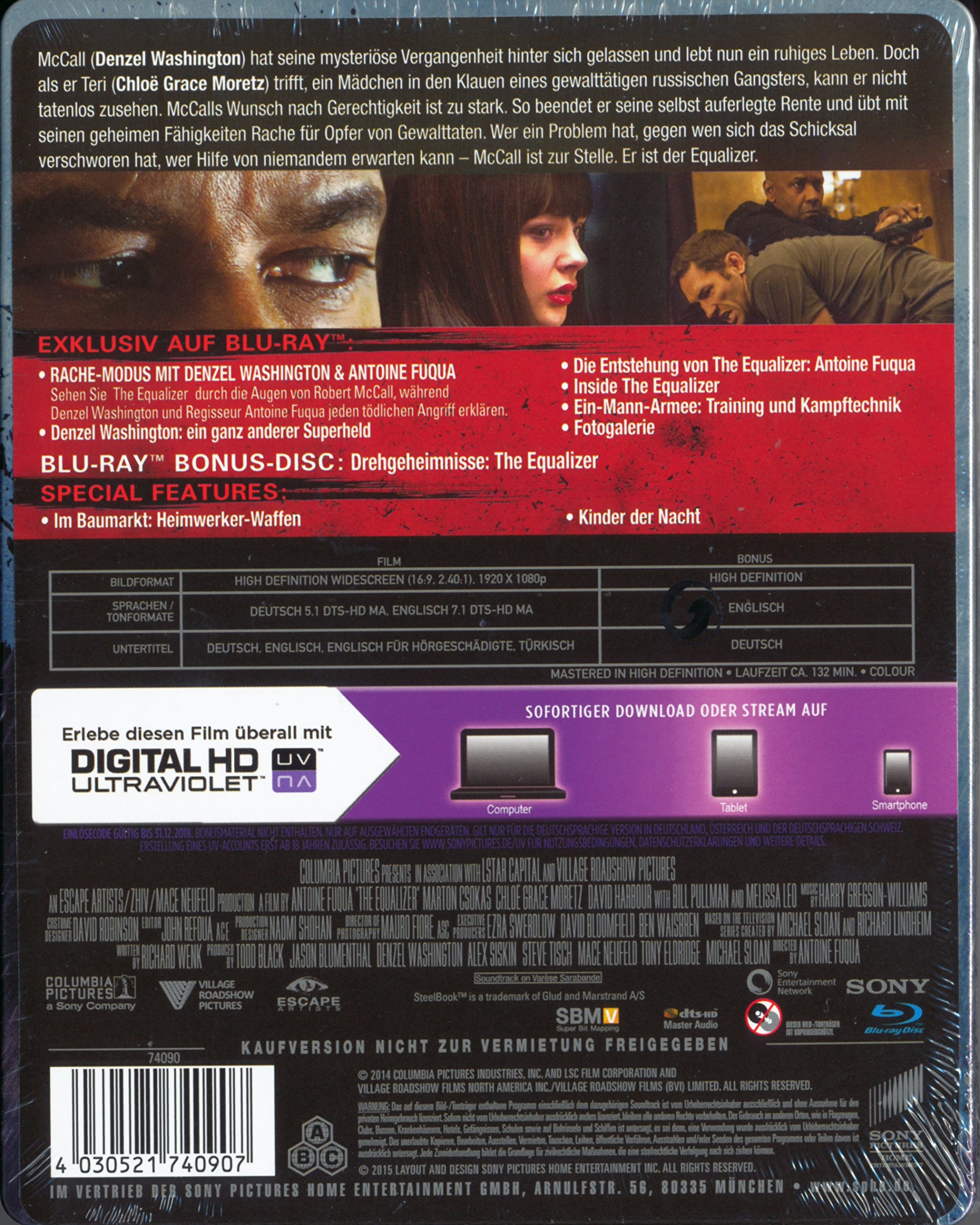 The Equalizer (Steelbook) [2 Blu Rays]