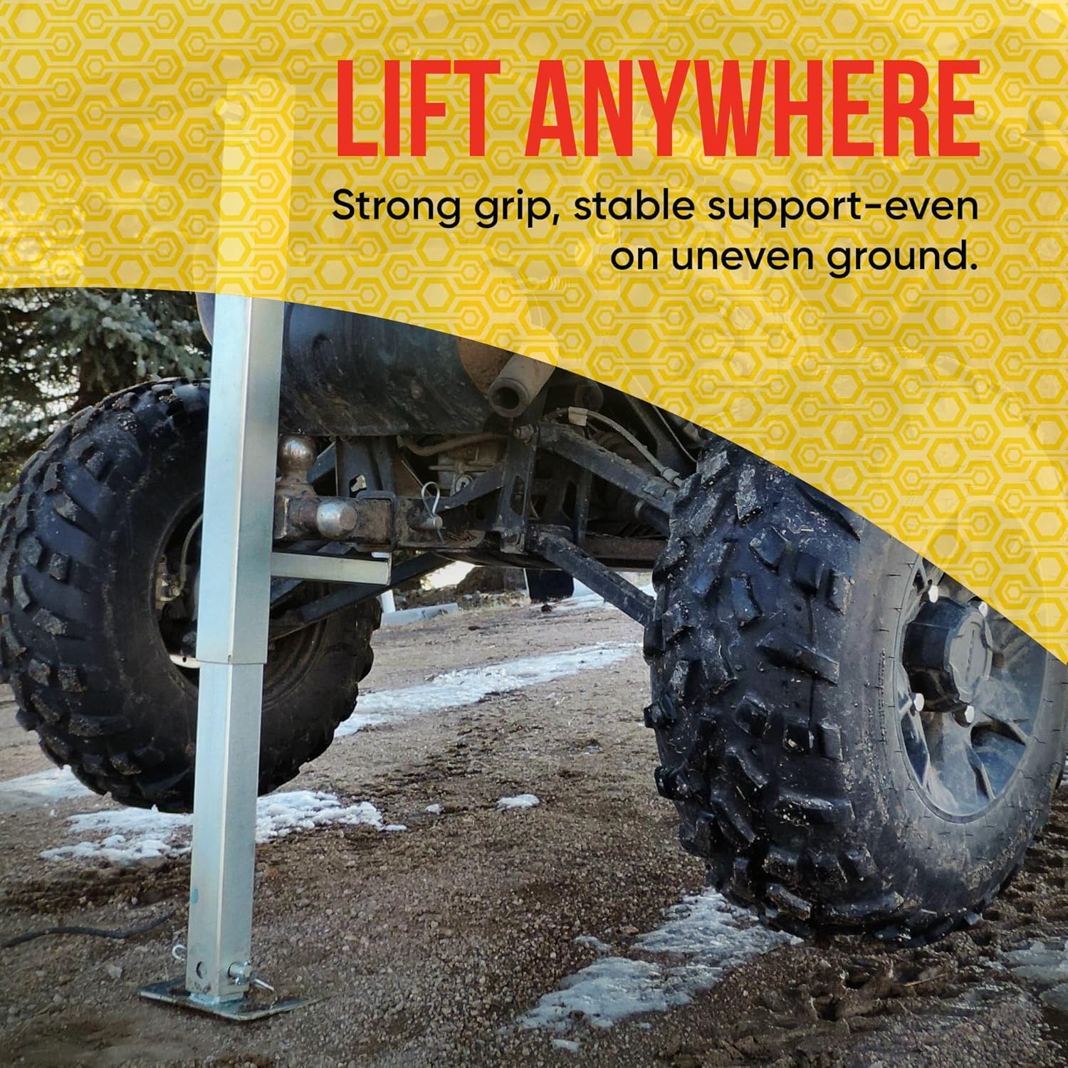 U-5500 Quick Lift Trail Jack with Included Round Bar Mount Kit | 40” Lift | 2,500 lb Capacity | Fits Most ATVs, UTVs & Side-by-Sides.