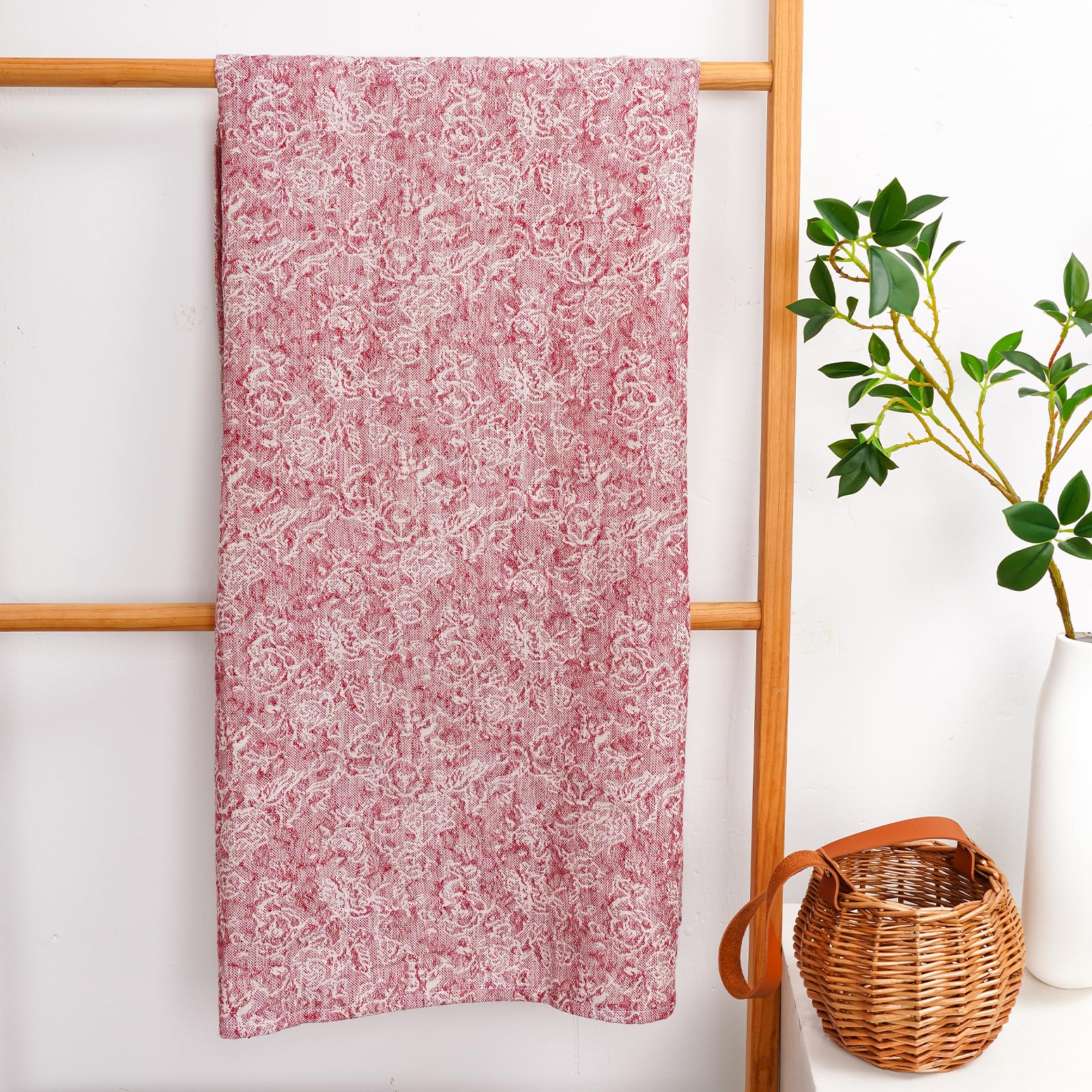 Bath Towel 27 6x53 Inches Linen Cotton Lightweight Jacquard Hair Towel for Bathroom Beach Travel Large Shower Towel