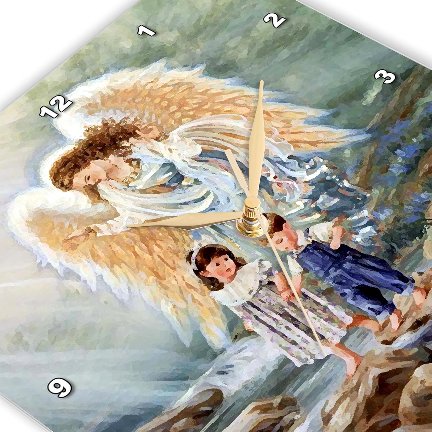 3dRose DPP_4667_3 Guardian Angel Wall Clock, 15 by 15-Inch