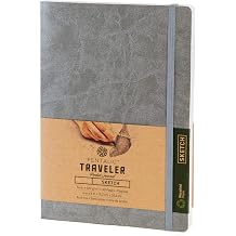 Pentalic 6 "x 8" Pocket Sketchbook Traveller Journal، 160 Pages، Metallic Silver