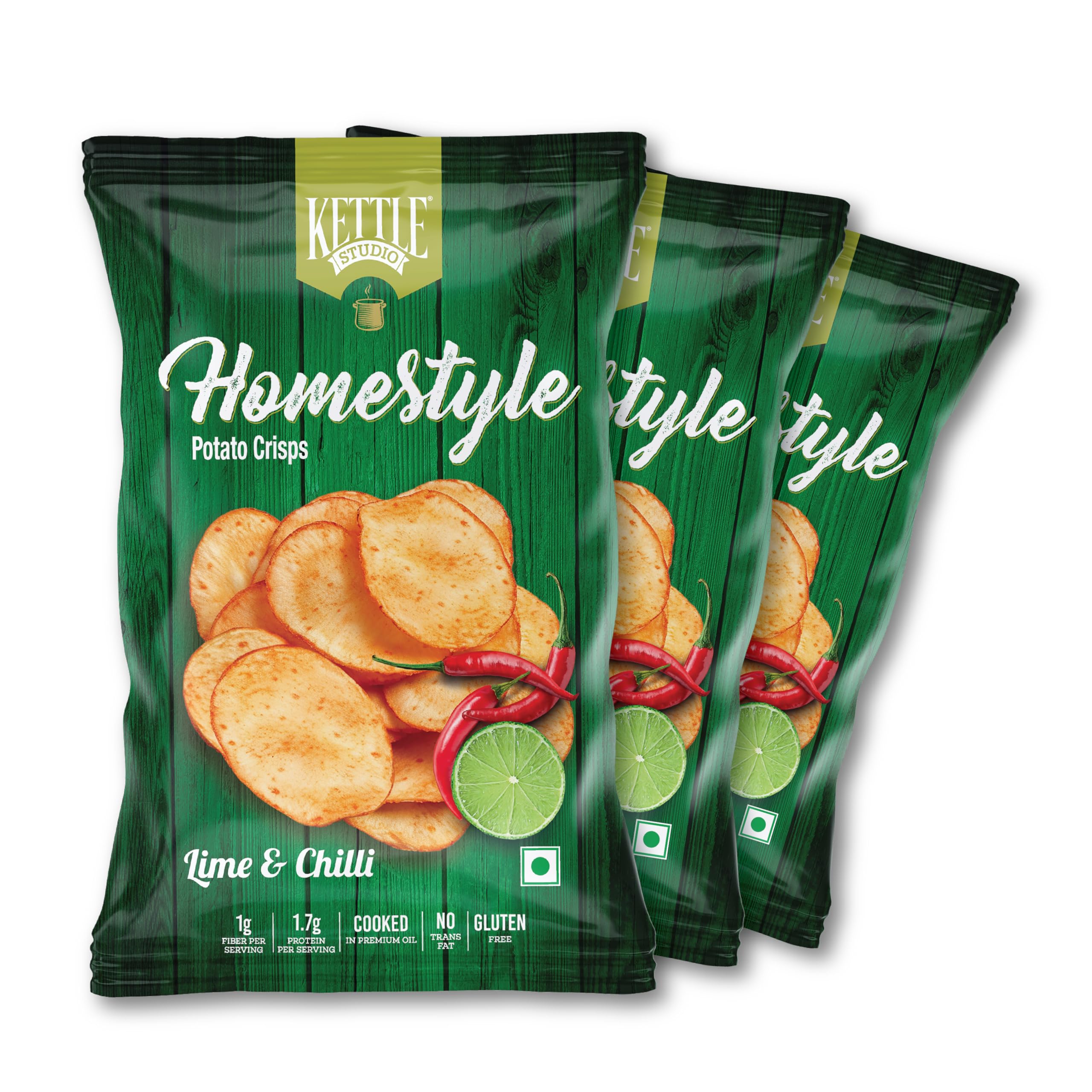 Kettle Studio | Homestyle Potato Crisps Lime & Chilli 125 grams | Pack of 3 (B0CZXWQTZ7) Amazon Price History, Amazon Price Tracker