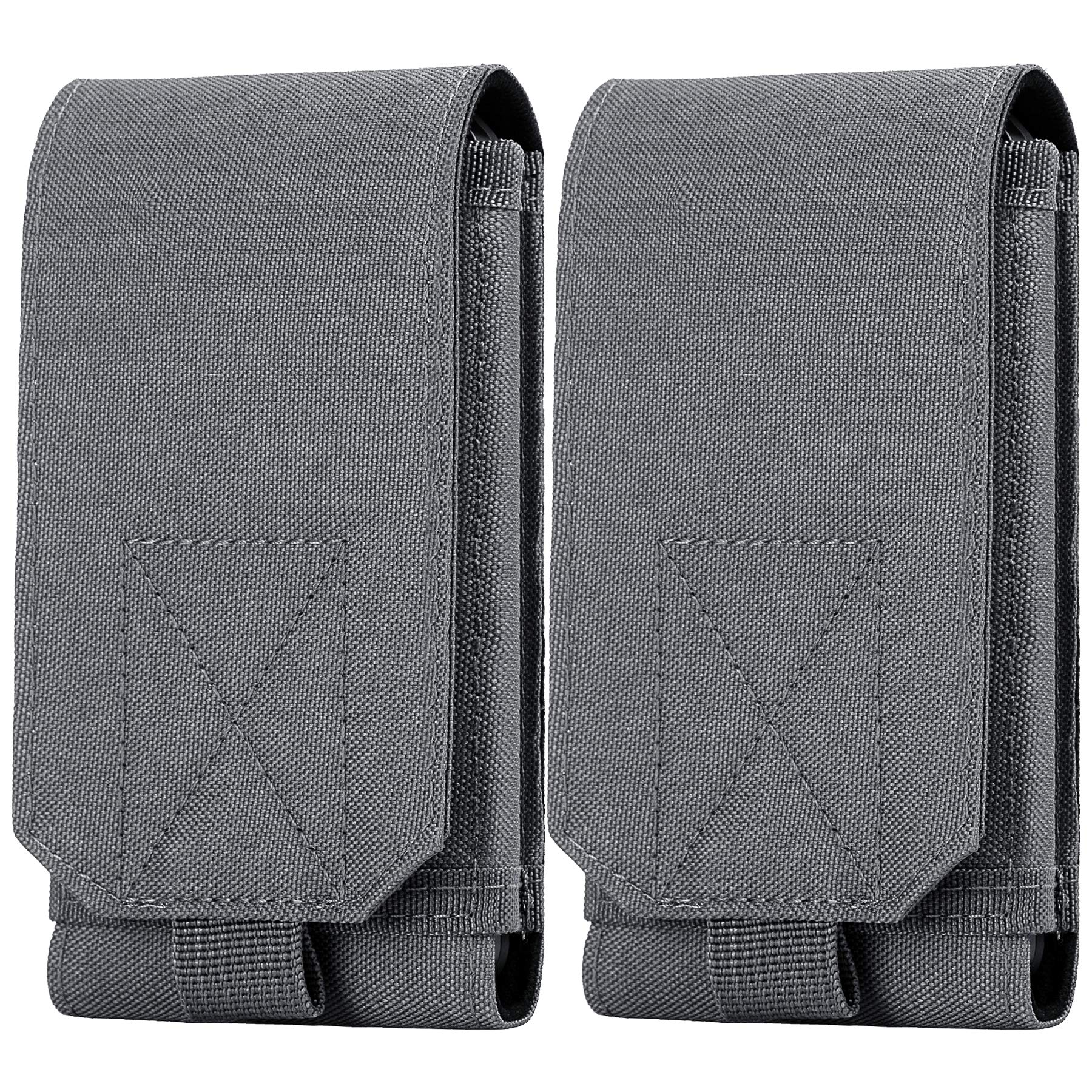 IronSeals 2 Pack Tactical Molle Phone Holster Pouch, Universal Belt Waist Bag for iPhone 16 Pro Max/16 Pro/15 Pro Max/14 Pro Max/14 Pro/13 Pro Max/12 Pro Max, Samsung S24/S23/S22/S21, Size L