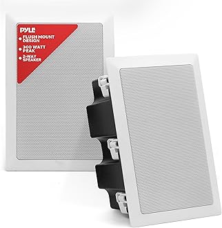Pyle In-Wall/In-Ceiling Dual 5.25'' Enclosed Speaker Systems, 2-Way Flush Mount Stereo Speakers (Pair)