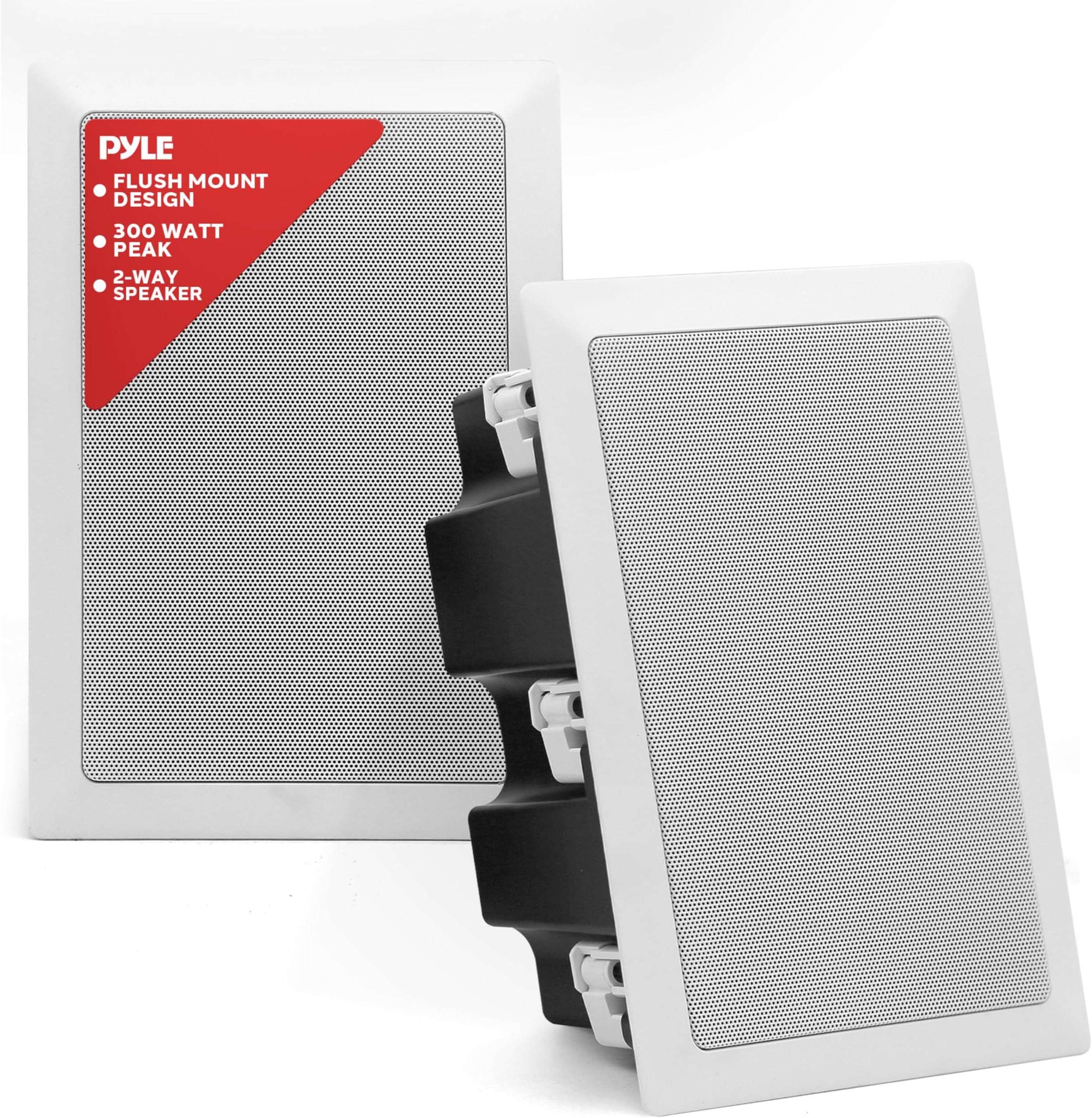 Pyle In-Wall / In-Ceiling Dual 5.25'' Enclosed Speaker Systems, 2-Way Flush Mount Stereo Speakers (Pair)