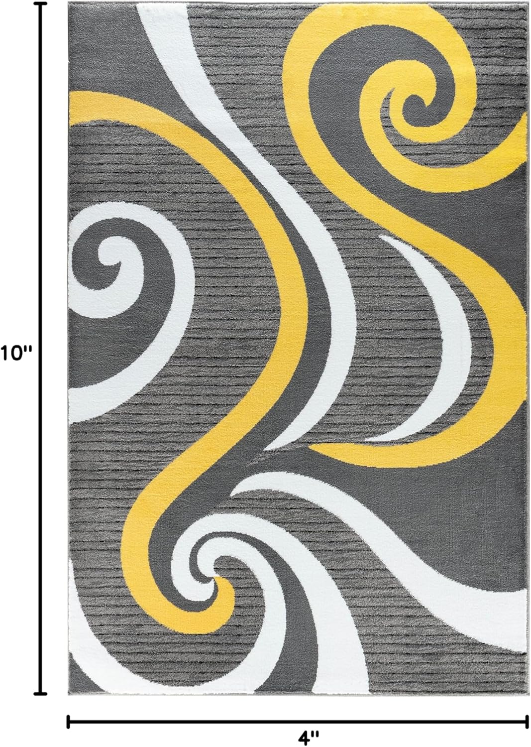 GLORY RUGS Modern Area Rug Swirls Carpet Bedroom Living Room Contemporary Dining Accent Sevilla Collection 4817A (Yellow, 8x10)
